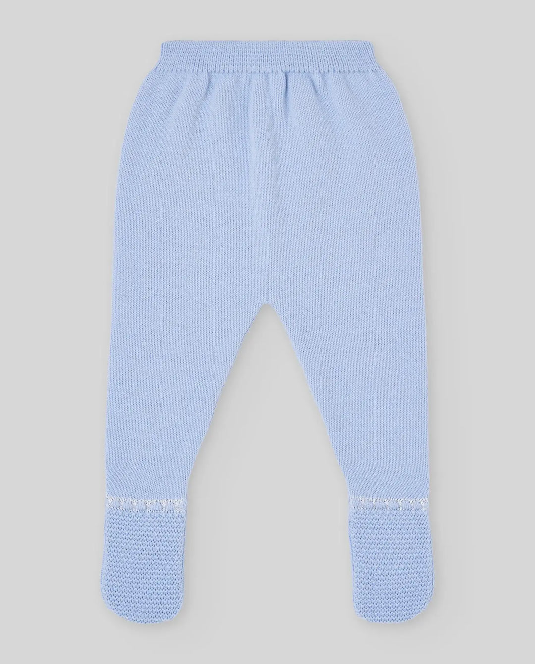 Baby Boys Knitted Hat, Jumper & Leggings Set Fogar in Light Blue & Cream