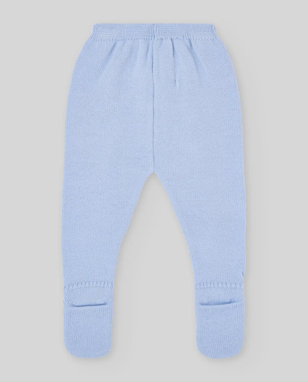 Baby Boys Knitted Hat, Jumper & Leggings Set Fogar in Light Blue & Cream