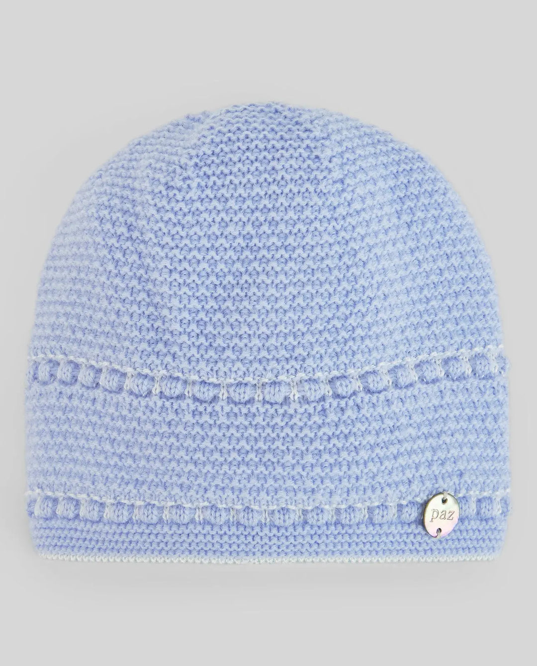 Baby Boys Knitted Hat, Jumper & Leggings Set Fogar in Light Blue & Cream