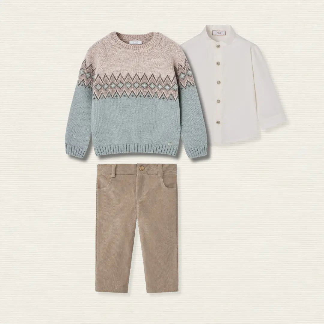 Blue Almonds Ltd Baby Boys Knitted Jumper Set in Sapphire Blue Paz Rodriguez
