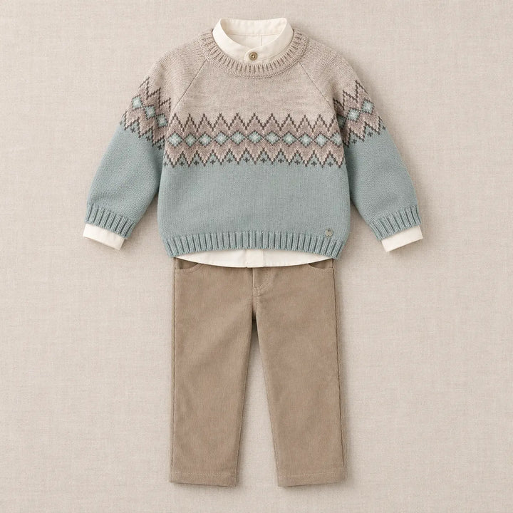 Blue Almonds Ltd Baby Boys Knitted Jumper Set in Sapphire Blue Paz Rodriguez