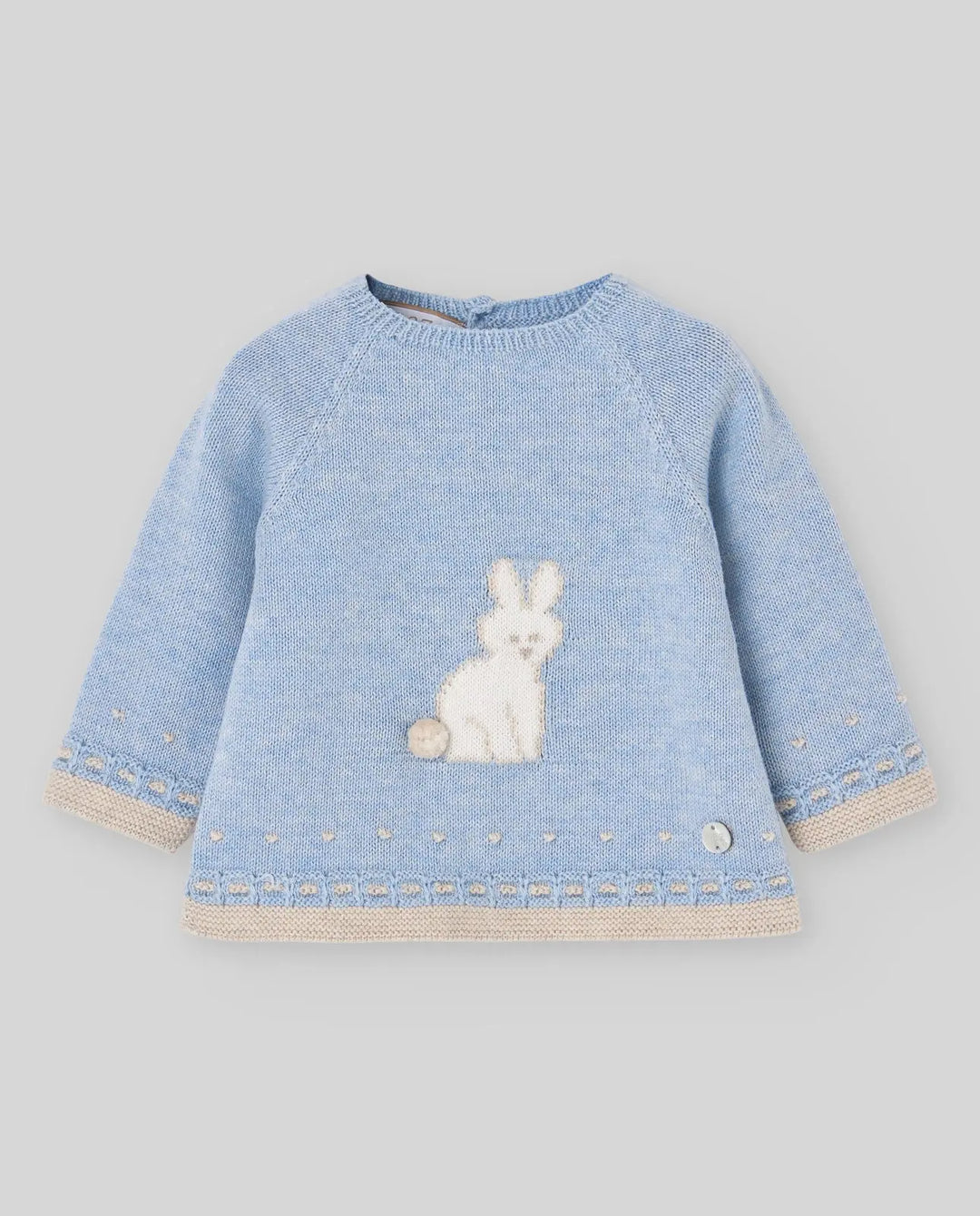 Blue Almonds Ltd Baby Boys Knitted Jumper & Leggings Set Val in Chalk Blue & Light Brown Paz Rodriguez