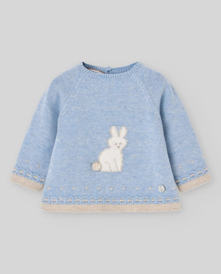 Blue Almonds Ltd Baby Boys Knitted Jumper & Leggings Set Val in Chalk Blue & Light Brown Paz Rodriguez