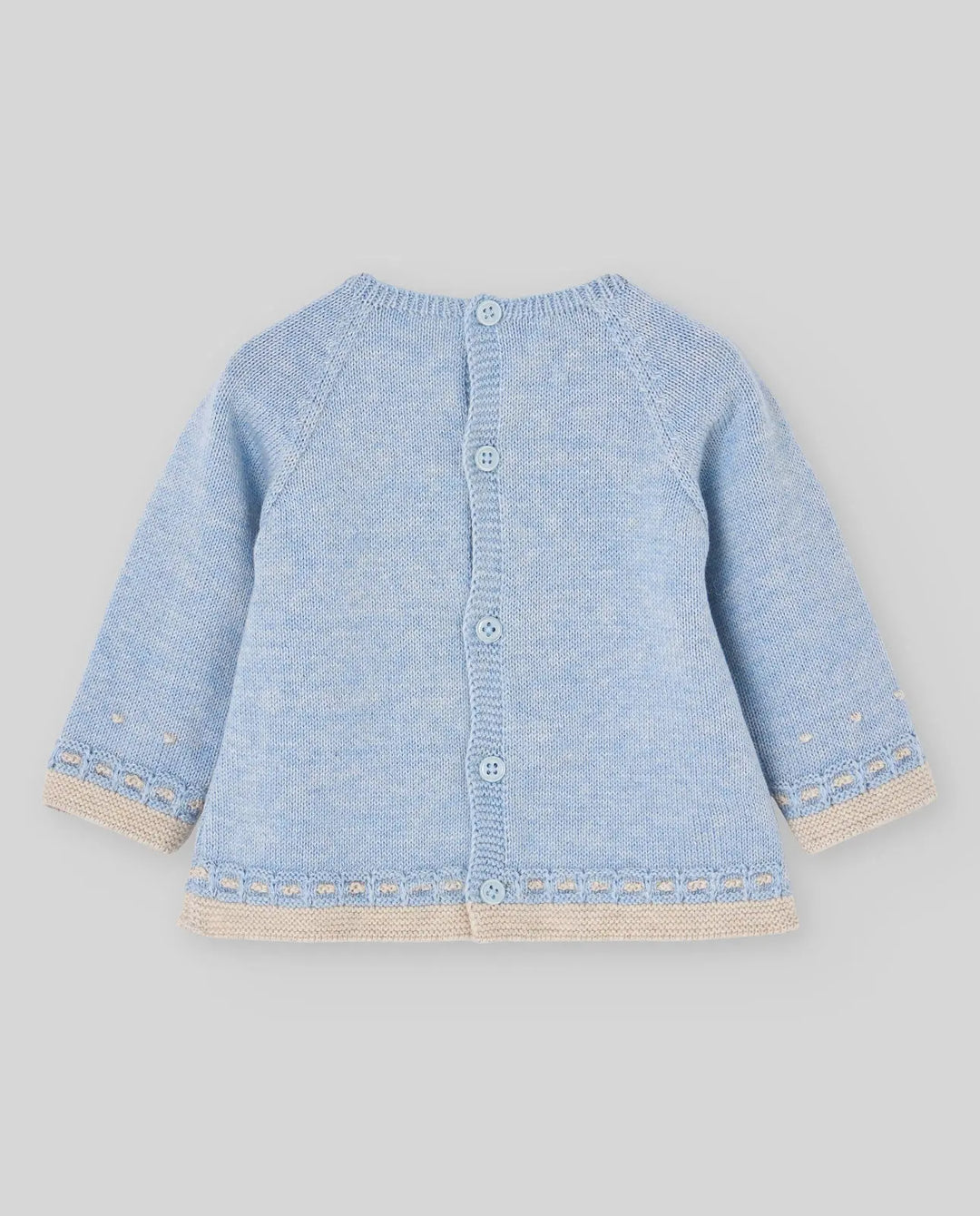 Blue Almonds Ltd Baby Boys Knitted Jumper & Leggings Set Val in Chalk Blue & Light Brown Paz Rodriguez