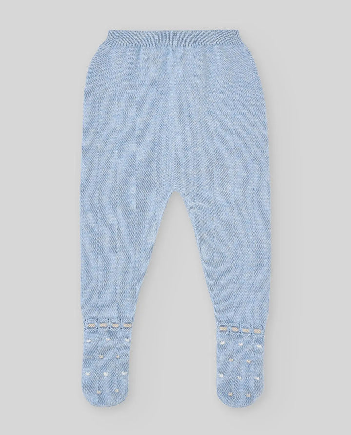 Blue Almonds Ltd Baby Boys Knitted Jumper & Leggings Set Val in Chalk Blue & Light Brown Paz Rodriguez
