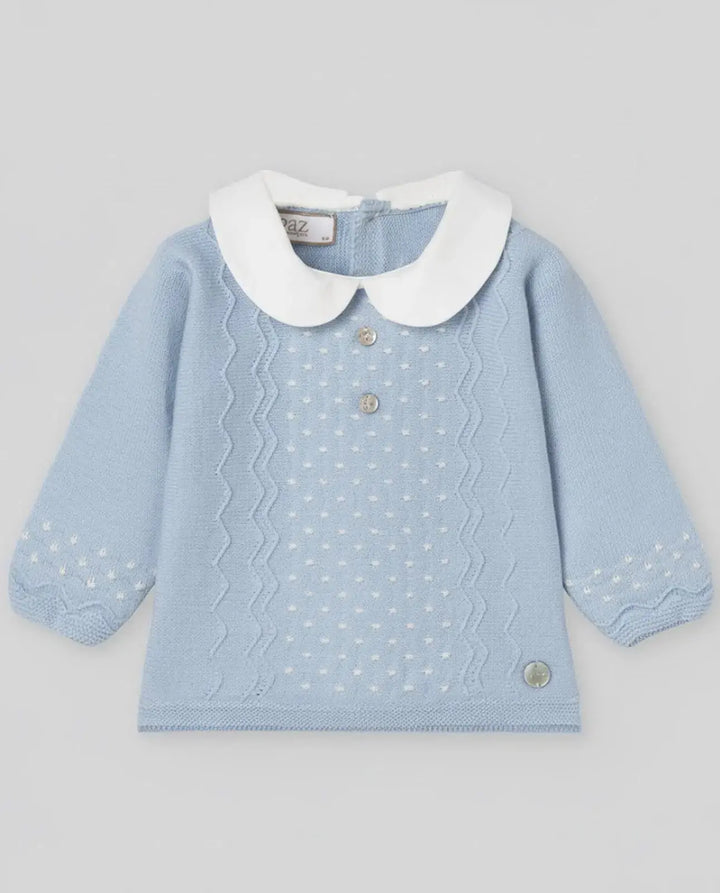 Blue Almonds Ltd Baby Boys Knitted Set in Cloud Blue Paz Rodriguez