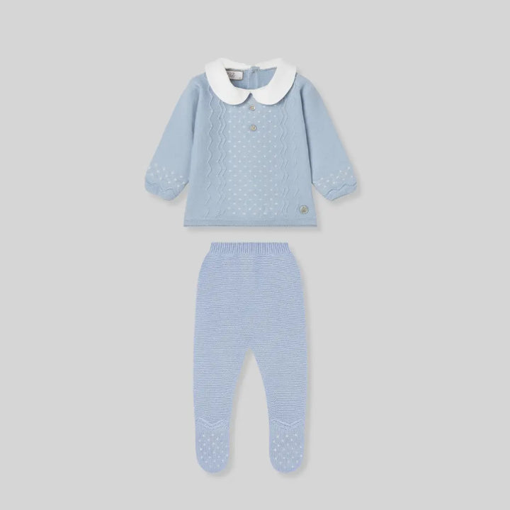 Blue Almonds Ltd Baby Boys Knitted Set in Cloud Blue Paz Rodriguez