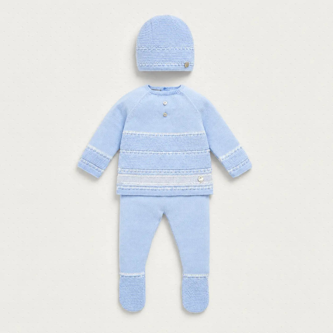 Blue Almonds Ltd Baby Boys Knitted Set in Light Blue Paz Rodriguez