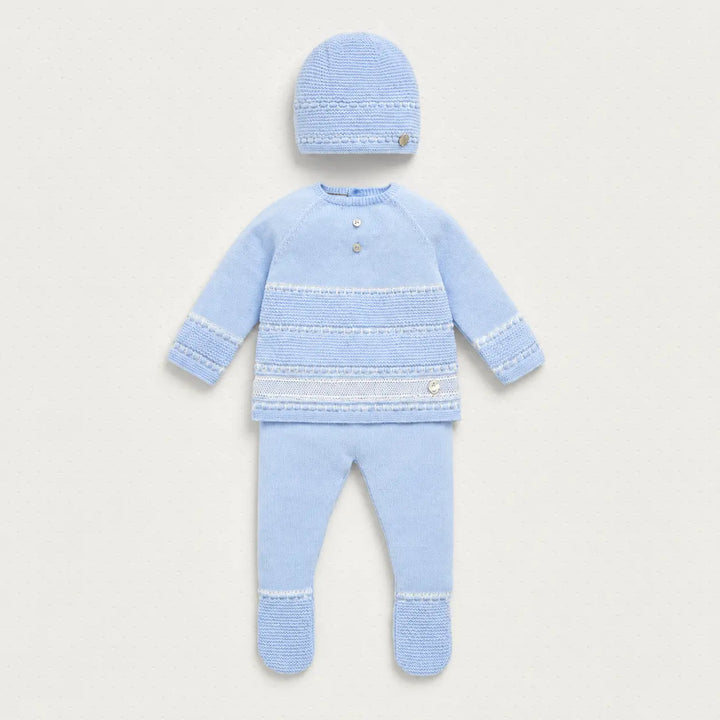 Blue Almonds Ltd Baby Boys Knitted Set in Light Blue Paz Rodriguez
