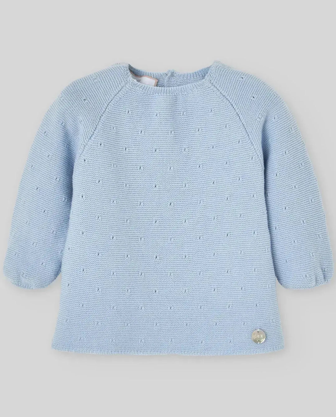 Blue Almonds Ltd KNIT NEWBORN SWEATER ESSENTIA V26 - Pastel Blue Paz Rodriguez
