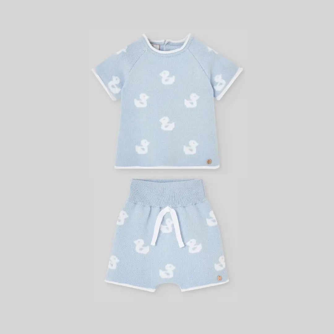Blue Almonds Ltd Baby Boys Knitted Short Set Ducklings Paz Rodriguez