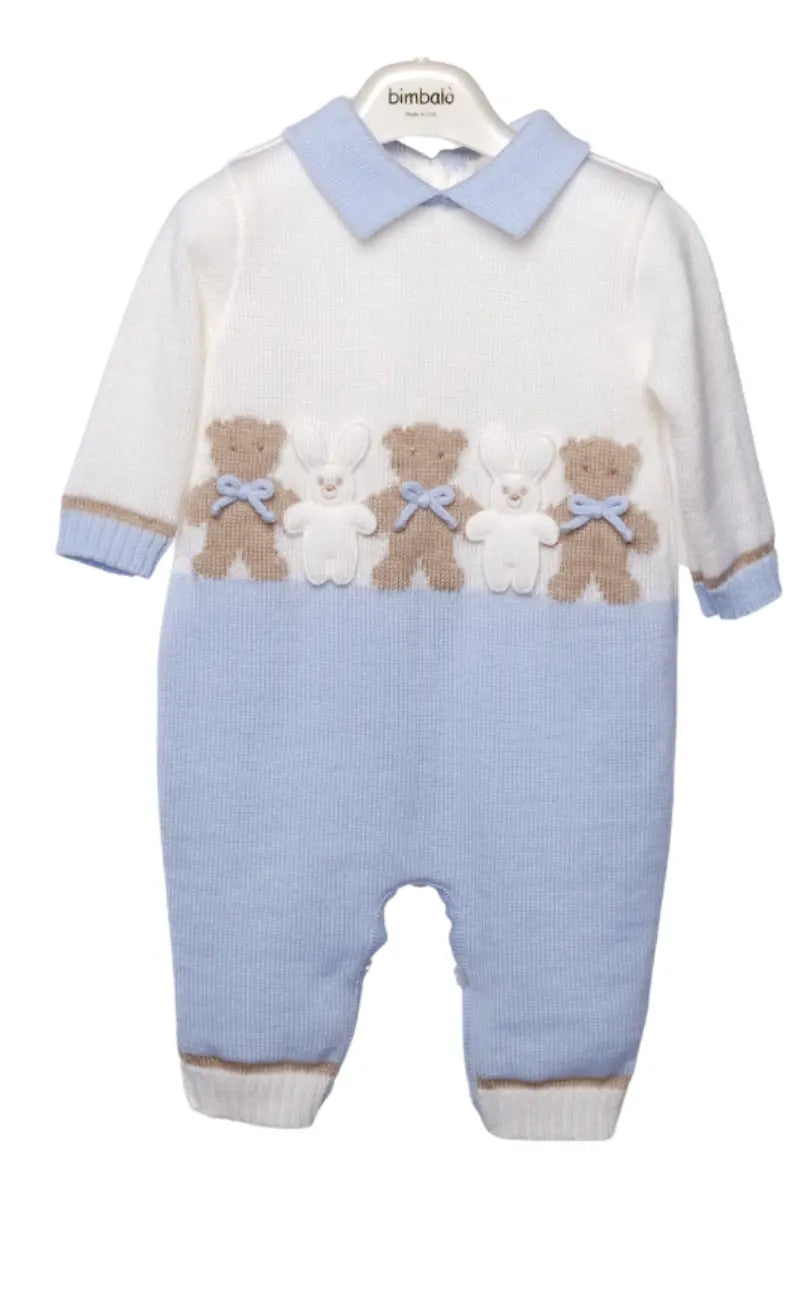 Blue Almonds Ltd Baby Boys Knitted Wool Bear Friends Set Bimbalo