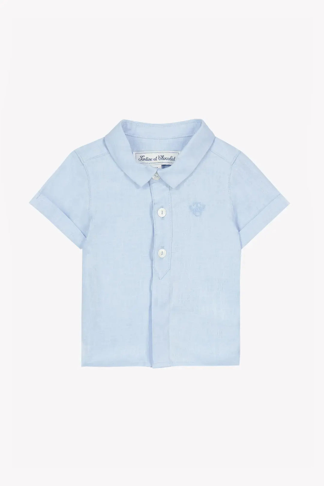 Blue Almonds Ltd Baby Boys Shirt - Blue Cloud 2 + Baby Boys Shorts - Navy Tartine et Chocolat