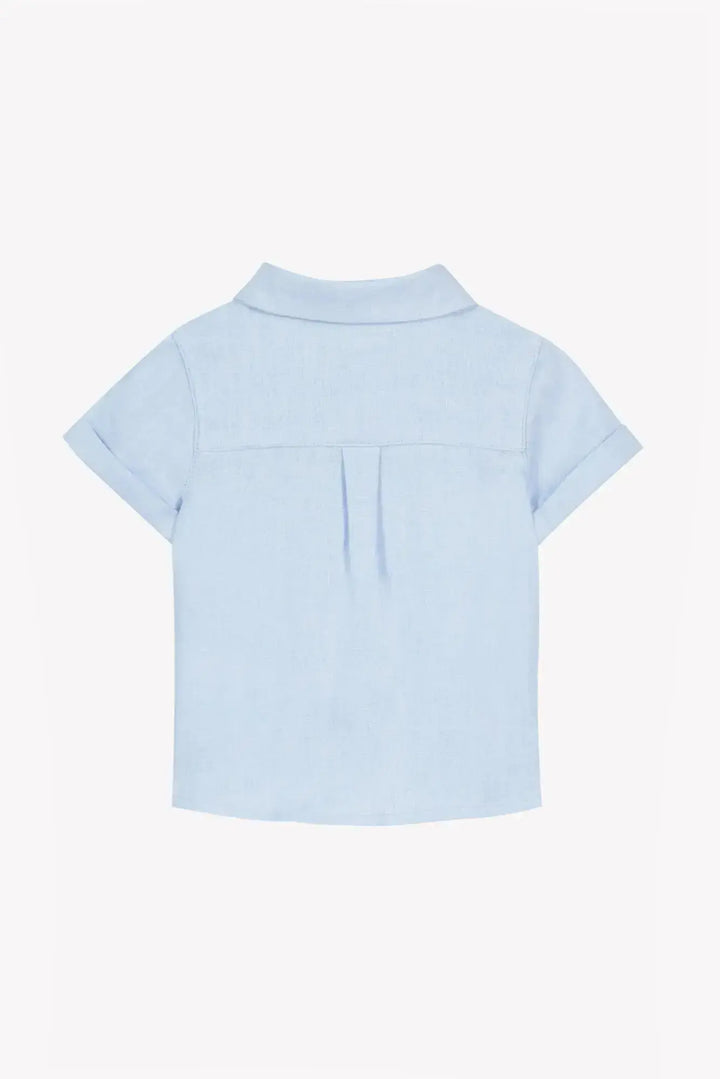 Blue Almonds Ltd Baby Boys Shirt - Blue Cloud 2 + Baby Boys Shorts - Navy Tartine et Chocolat