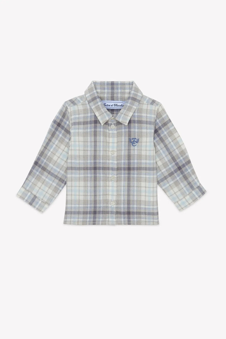 Blue Almonds Ltd Baby Boys Mocha Shirt & Sable Trousers Set Tartine et Chocolat