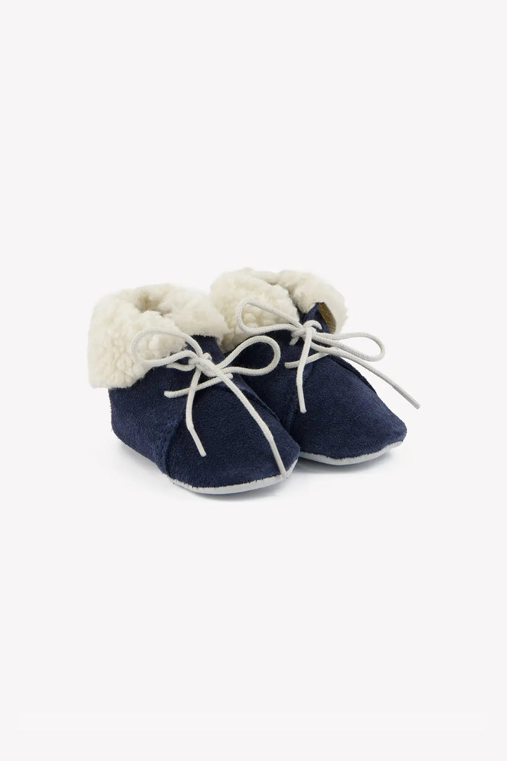 Blue Almonds Ltd Baby Boys Navy Faux Fur Booties Tartine et Chocolat