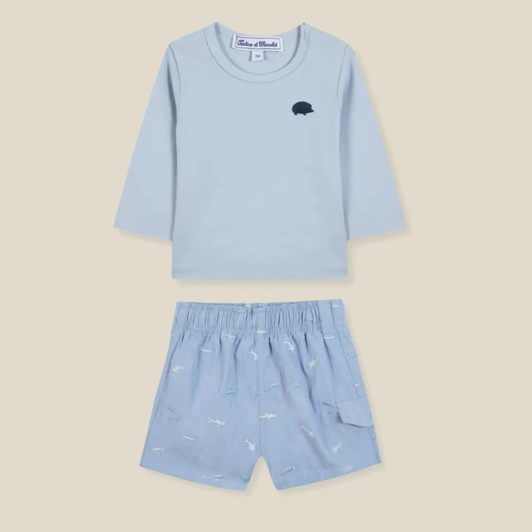 Blue Almonds Ltd Baby Boys Ocean Blue Swimsuit Set Tartine et Chocolat