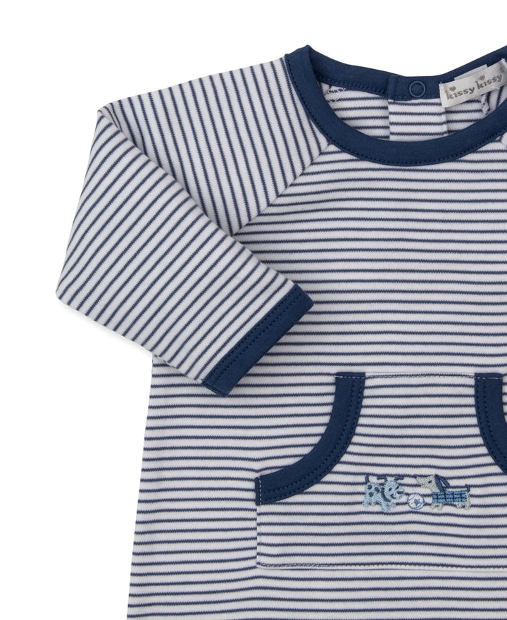 Blue Almonds Ltd Baby Boys Playsuit - Puppy Park Fun Kissy Kissy