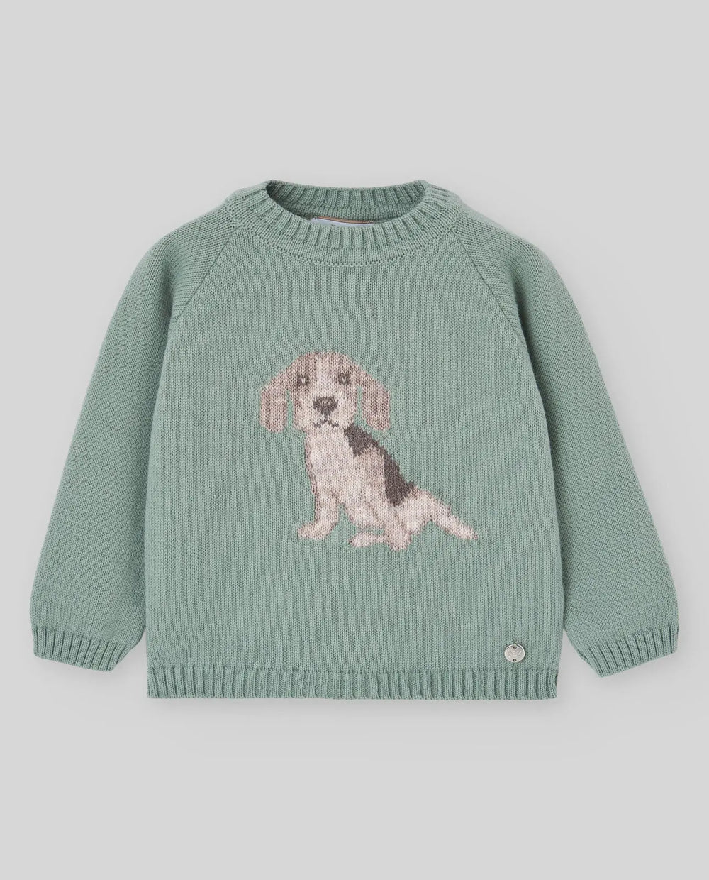 Baby Boys Shirt, Shorts & Knitted Pullover Set Ledicia in Green Field & Natural