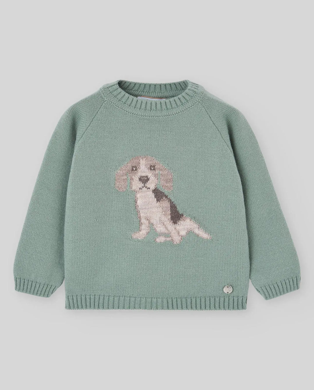 Baby Boys Shirt, Shorts & Knitted Pullover Set Ledicia in Green Field & Natural