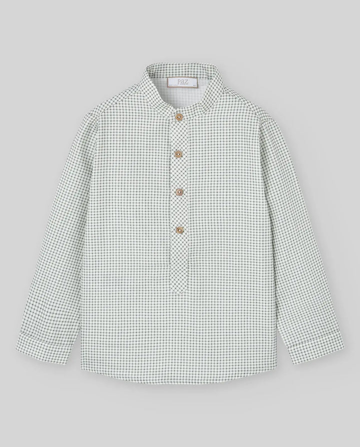 Baby Boys Shirt, Shorts & Knitted Pullover Set Ledicia in Green Field & Natural