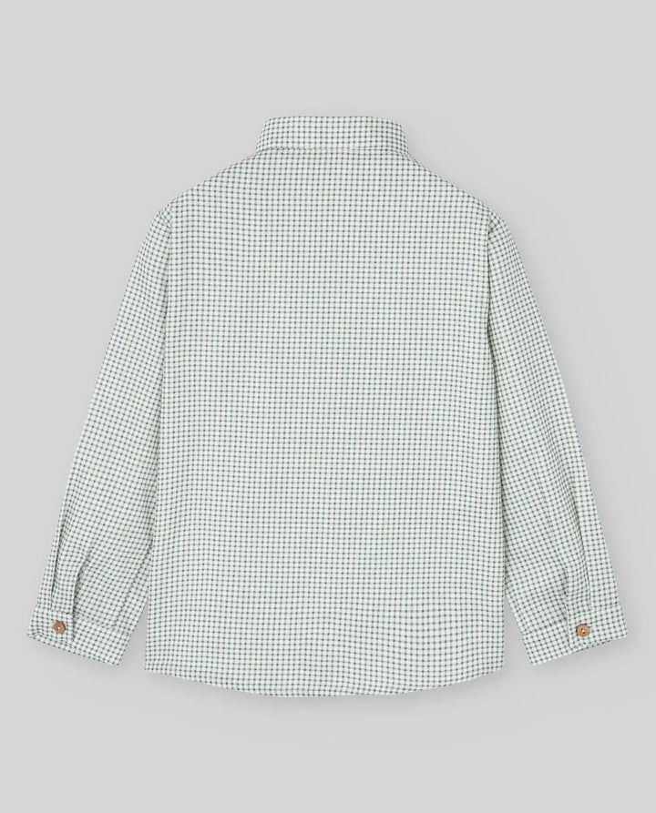 Baby Boys Shirt, Shorts & Knitted Pullover Set Ledicia in Green Field & Natural