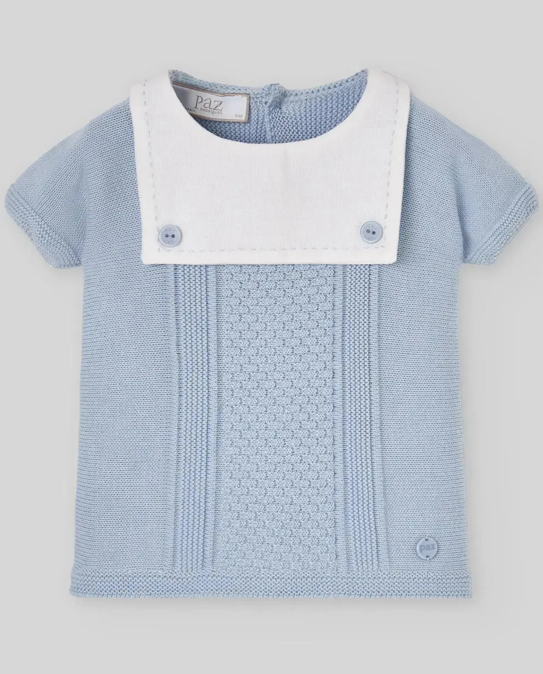 Blue Almonds Ltd KNIT NEWBORN SWEATER ESPUMA V26 - Sky Blue Paz Rodriguez