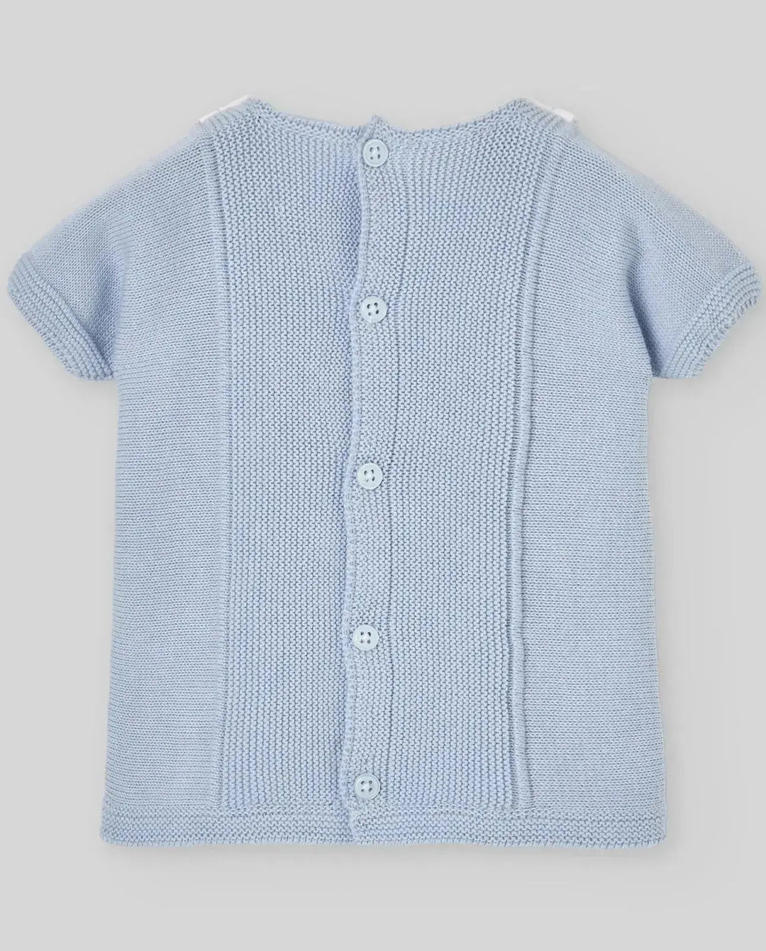 Blue Almonds Ltd KNIT NEWBORN SWEATER ESPUMA V26 - Sky Blue Paz Rodriguez