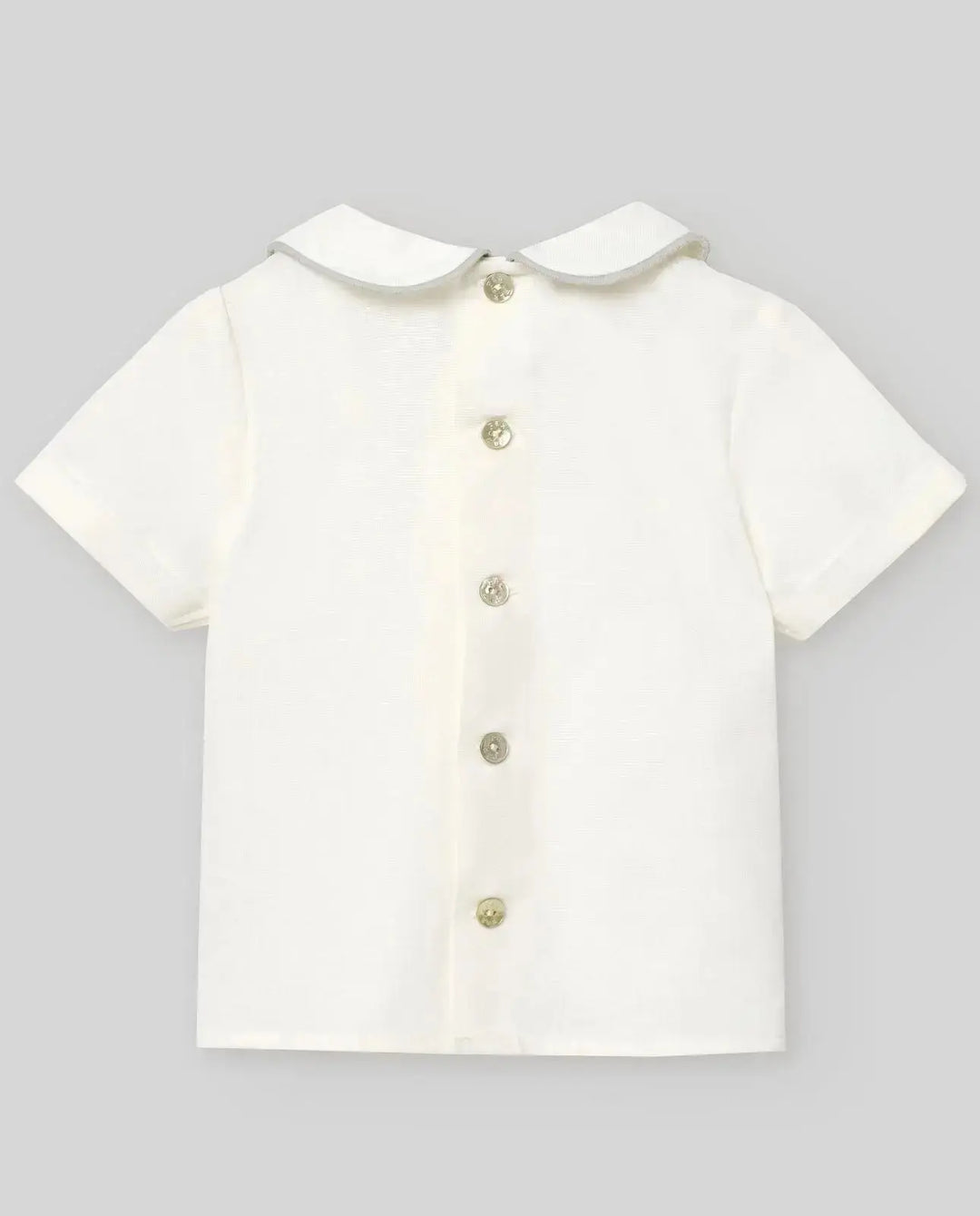 Blue Almonds Ltd WOVEN NEWBORN BLOUSE CEREMONIA V26 - CreamPowder Blue Paz Rodriguez