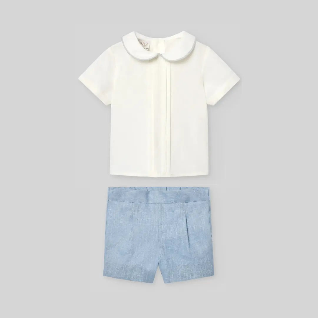 Blue Almonds Ltd Baby Boys Short Set in Powder Blue Paz Rodriguez
