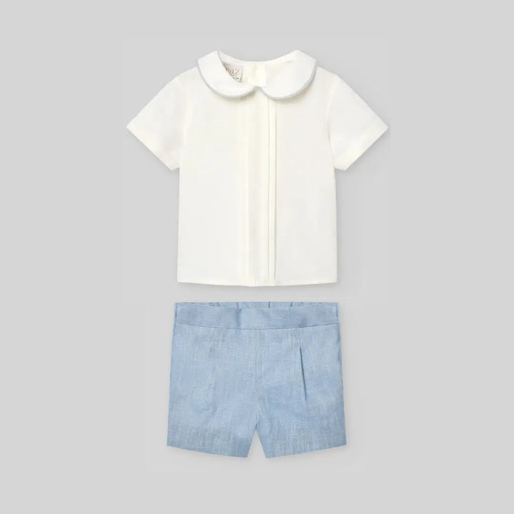 Blue Almonds Ltd Baby Boys Short Set in Powder Blue Paz Rodriguez