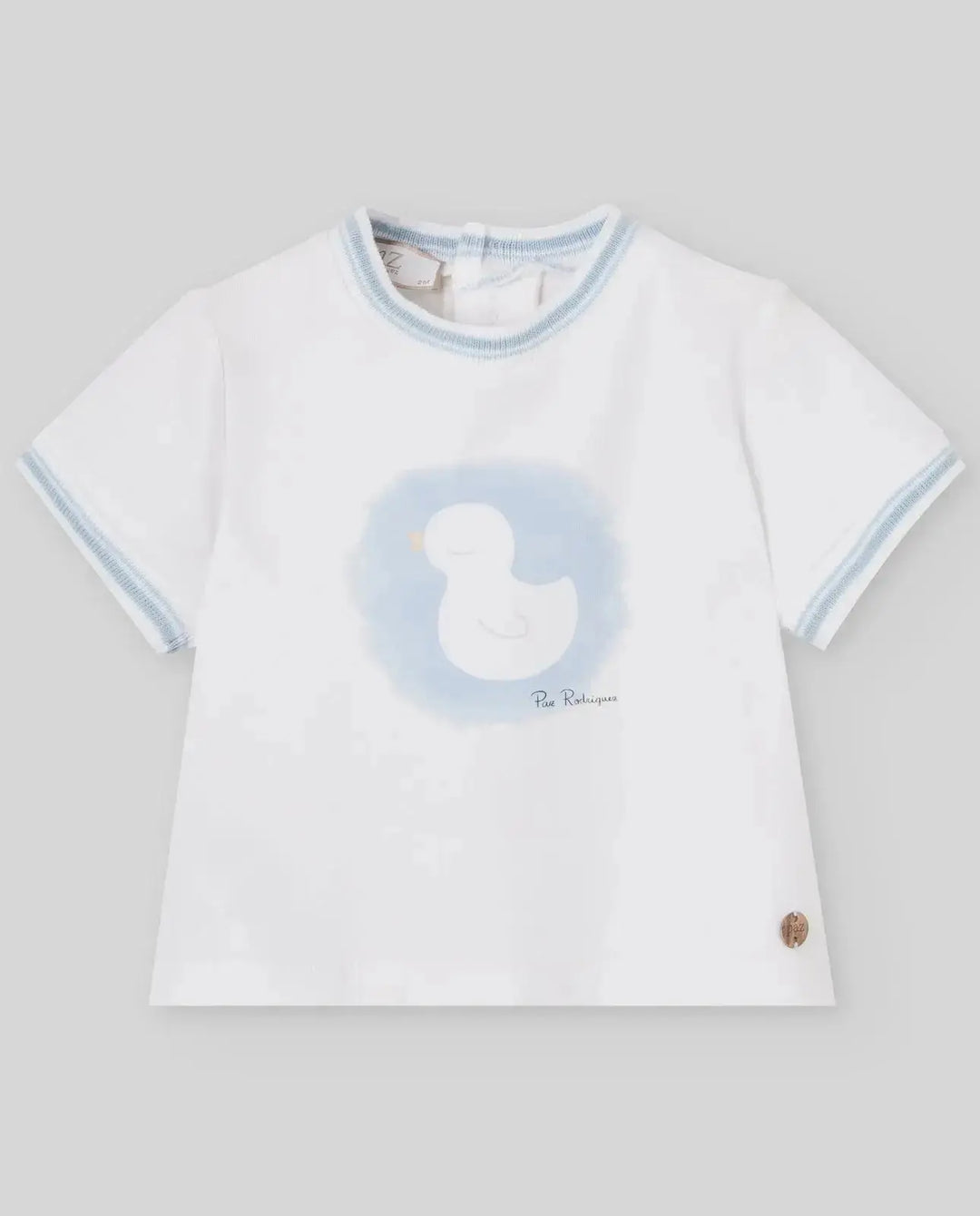 Blue Almonds Ltd KNIT INFANT BOY T-SHIRT CUA CUA - White Paz Rodriguez