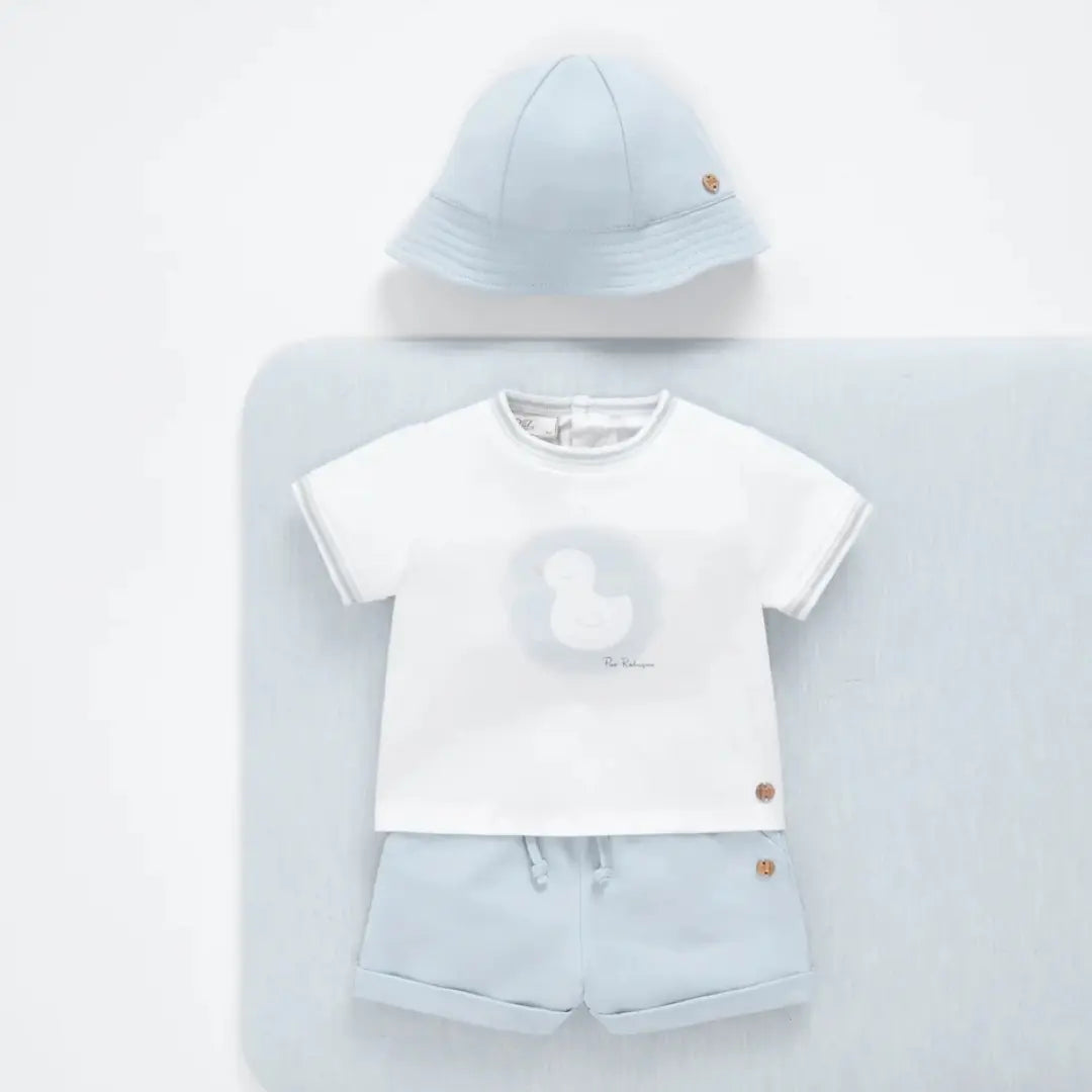 Blue Almonds Ltd Baby Boys Short Set in Sky Blue Paz Rodriguez
