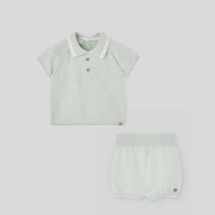 Blue Almonds Ltd Baby Boys Short Set in  Water Green Paz Rodriguez