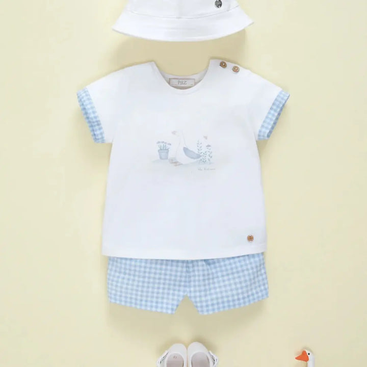 Blue Almonds Ltd Baby Boys Shorts Set in Sky Blue Paz Rodriguez