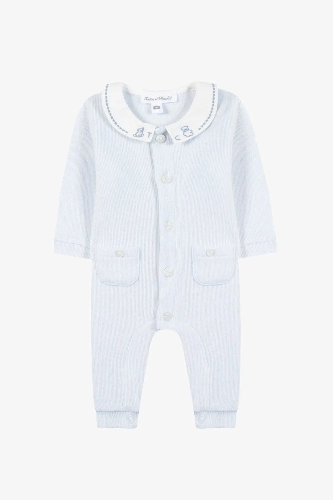 Blue Almonds Ltd Baby Boys Sky Blue Romper Tartine et Chocolat