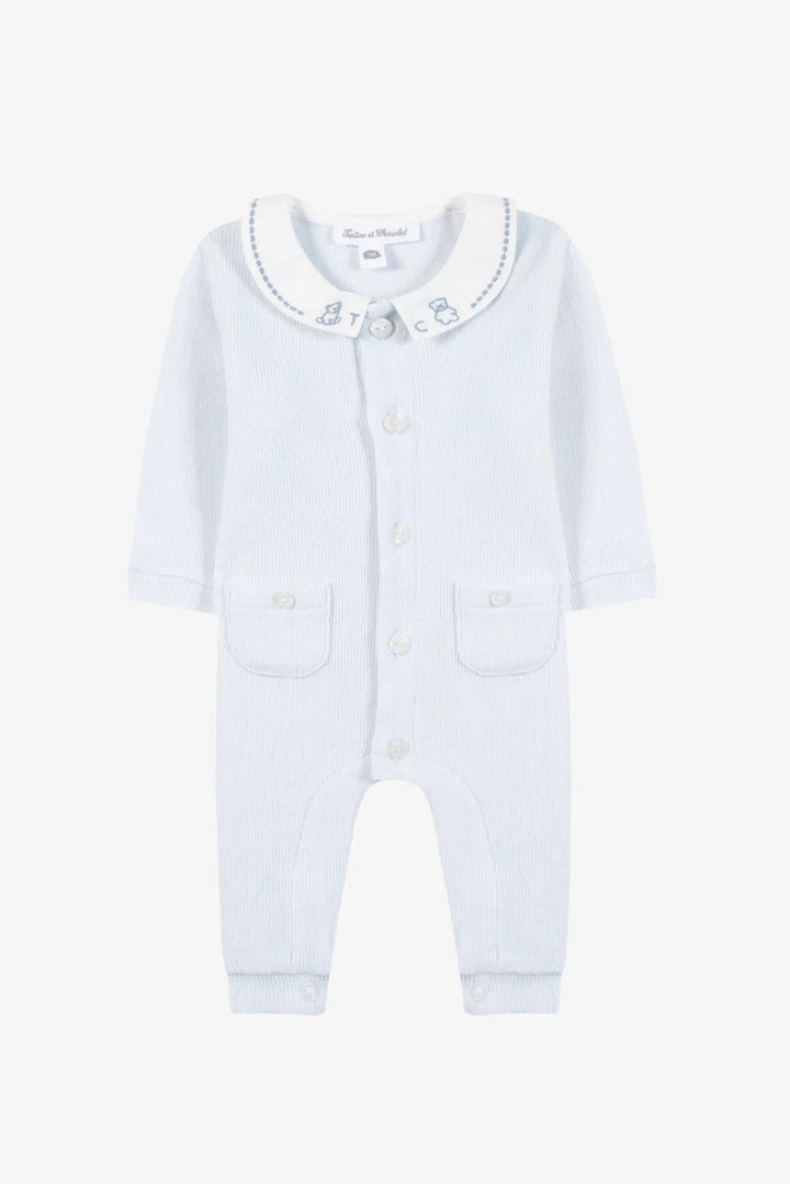 Blue Almonds Ltd Baby Boys Sky Blue Romper Tartine et Chocolat