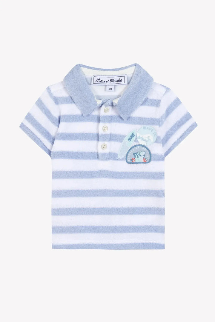 Blue Almonds Ltd Baby Boys Sky Blue Towelling Shorts Set Tartine et Chocolat