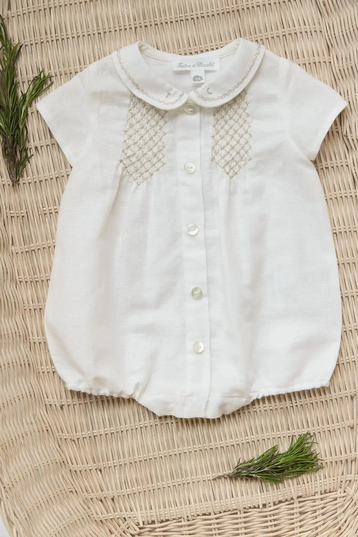 Blue Almonds Ltd Unisex Short Romper - Pearl Tartine et Chocolat