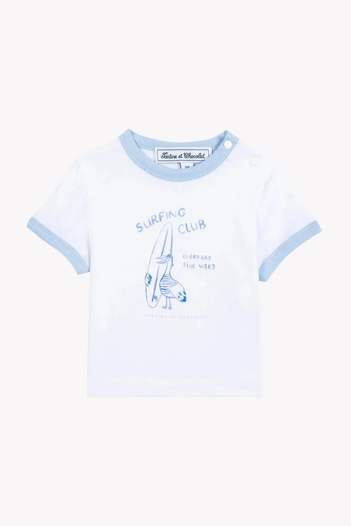 Blue Almonds Ltd Baby Boys T-Shirt - White 3 Tartine et Chocolat