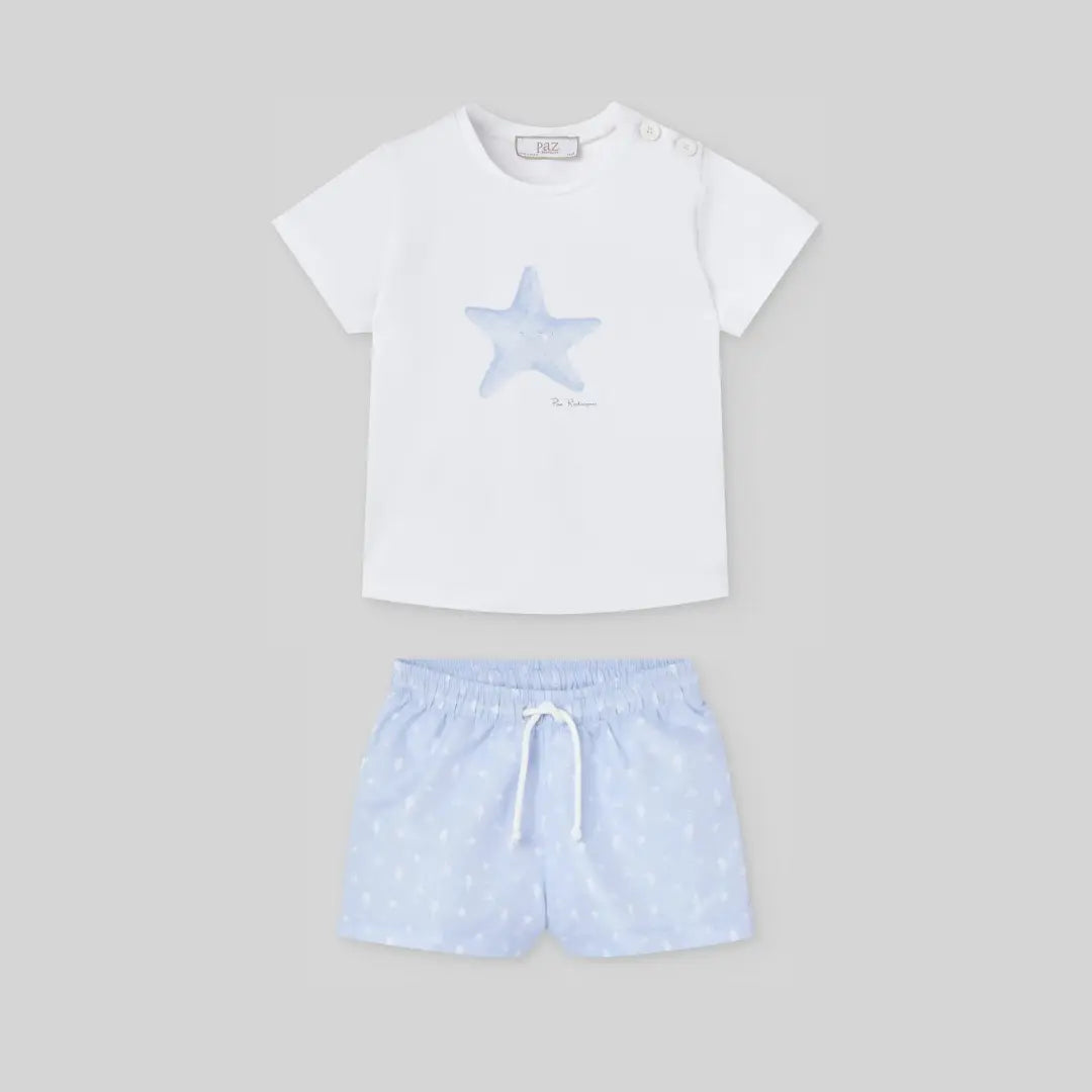 Blue Almonds Ltd Baby Boys Swimsuit Short Set in Sky Blue Paz Rodriguez