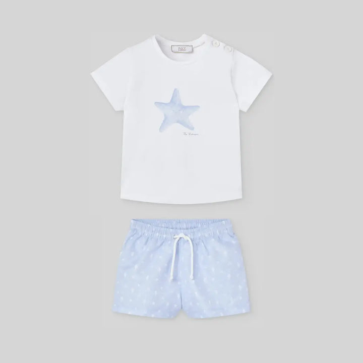 Blue Almonds Ltd Baby Boys Swimsuit Short Set in Sky Blue Paz Rodriguez