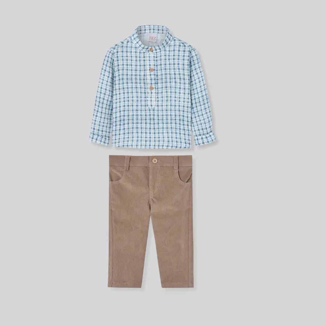 Blue Almonds Ltd Baby Boys Trouser Set in Forest Lake Paz Rodriguez