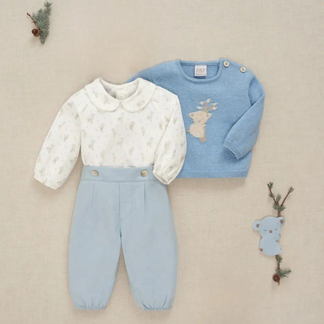 Blue Almonds Ltd Baby Boys Trousers Set in Koala Blue Paz Rodriguez