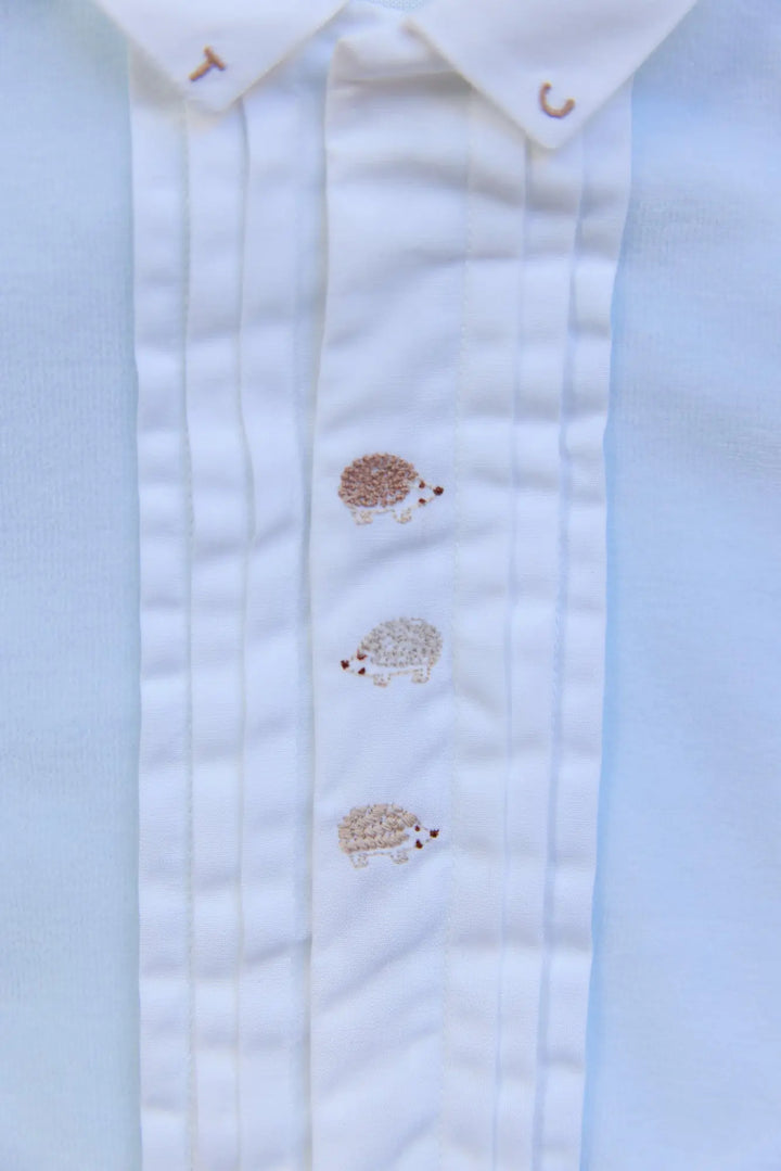 Blue Almonds Ltd Baby Boys Velour Cotton Blue Babygrow Tartine et Chocolat