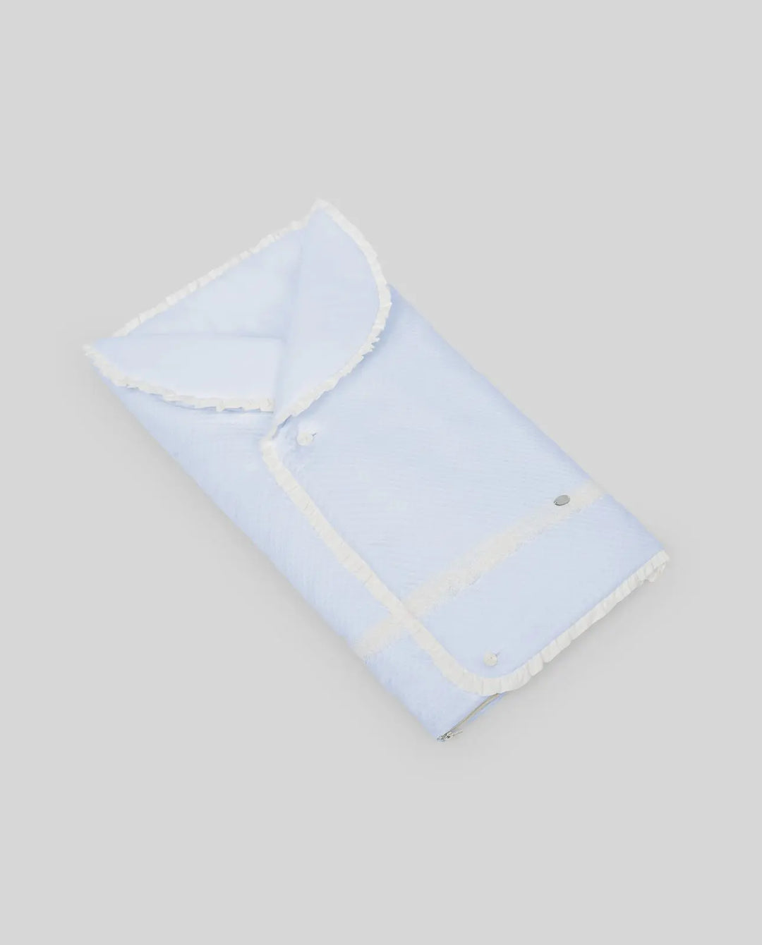 Blue Almonds Ltd Baby Boys Woven Baby Nest Alana in Chalk Blue & Cream Paz Rodriguez