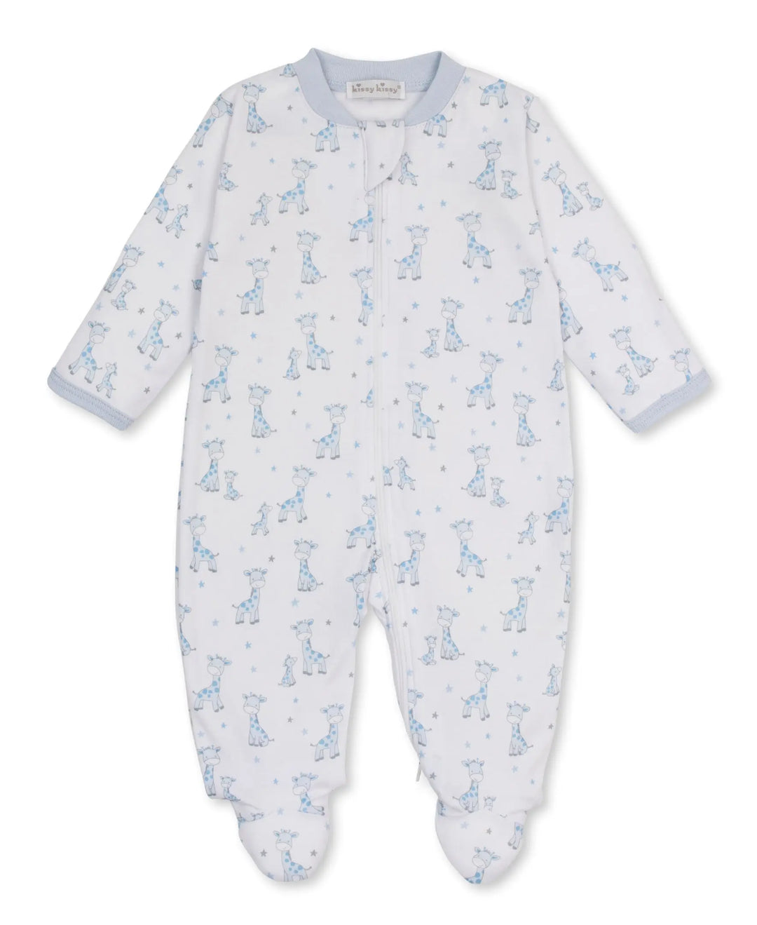 Blue Almonds Ltd Baby Boys Zip Babygrow - Just Giraffes Kissy Kissy