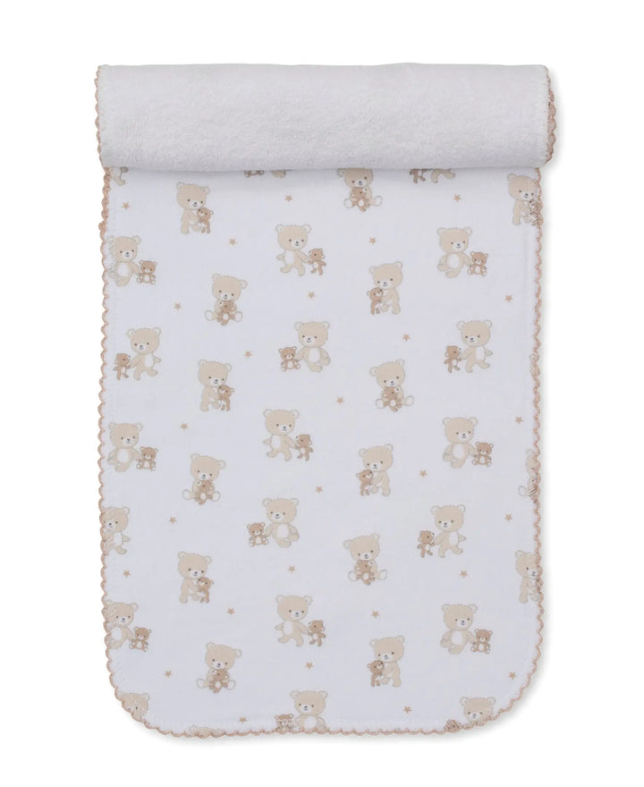 Blue Almonds Ltd Baby Burp Cloth - Teddy Bear Love Kissy Kissy