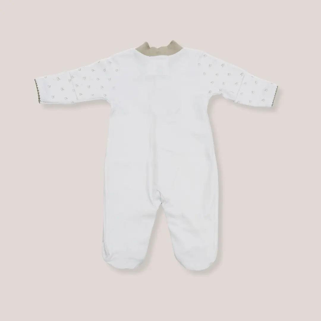 Blue Almonds Ltd Baby Embroidered Babygrow - Beige Rocking Horse Blue Almonds X Lyda Baby