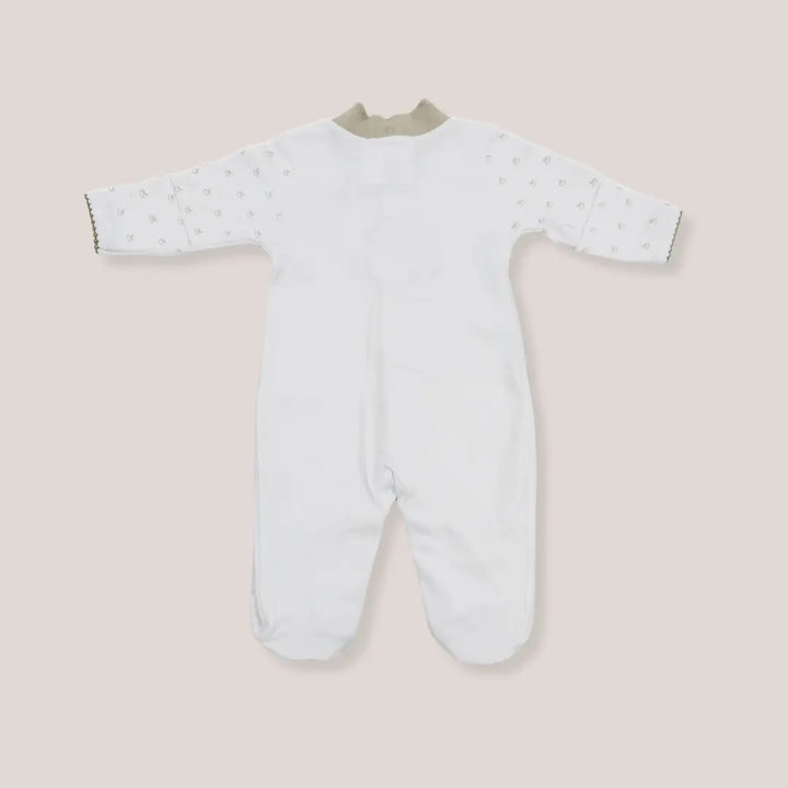 Blue Almonds Ltd Baby Embroidered Babygrow - Beige Rocking Horse Blue Almonds X Lyda Baby